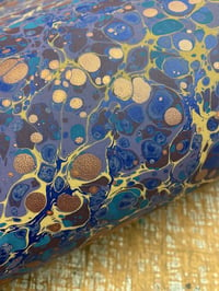 Image 1 of 'Mottle Blue Stone' // one-of-a-kind hand marbled paper 