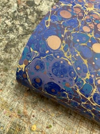 Image 2 of 'Mottle Blue Stone' // one-of-a-kind hand marbled paper 