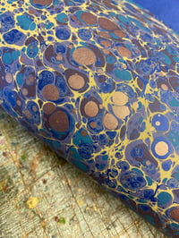 Image 4 of 'Mottle Blue Stone' // one-of-a-kind hand marbled paper 