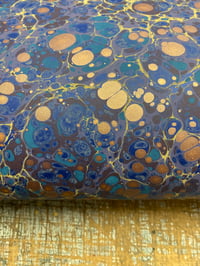 Image 3 of 'Mottle Blue Stone' // one-of-a-kind hand marbled paper 