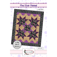 Image 1 of FIVE STAR FLANNEL Quilt Pattern 61" x 72" by Carrie-Along-Quilts 