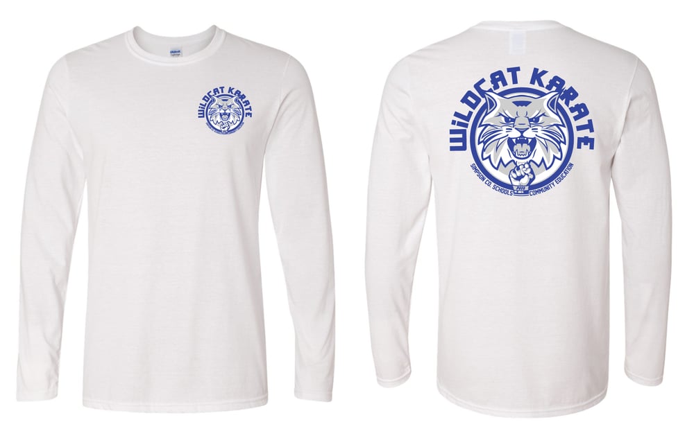 WILDCAT KARATE LONG SLEEVE TEE (WHITE)