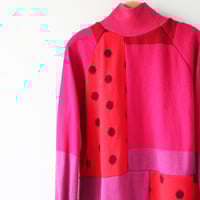 Image 7 of red pink magenta polka dots patchwork 10/12 sweater shirt top courtneycourtney longsleeve raglan