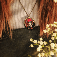 Image 3 of Wes Anderson Film- 20" Bronze / Wooden Necklace.