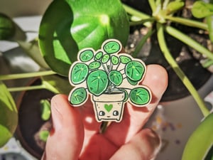 Pilea Love Houseplant Wooden Pin