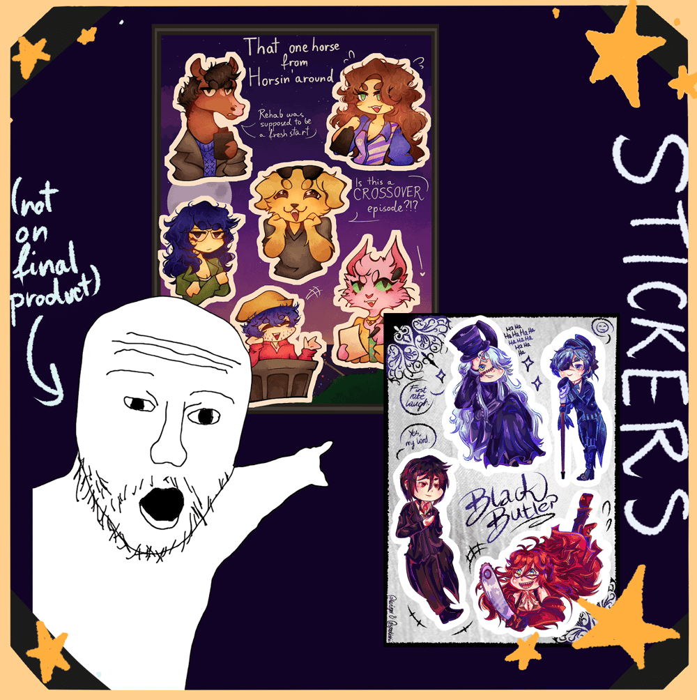 Image of BOJACK & BLACK BUTLER STICKERS