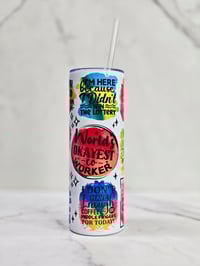 Image 1 of Worlds Okayest Co-worker Stainless Steel Tumbler