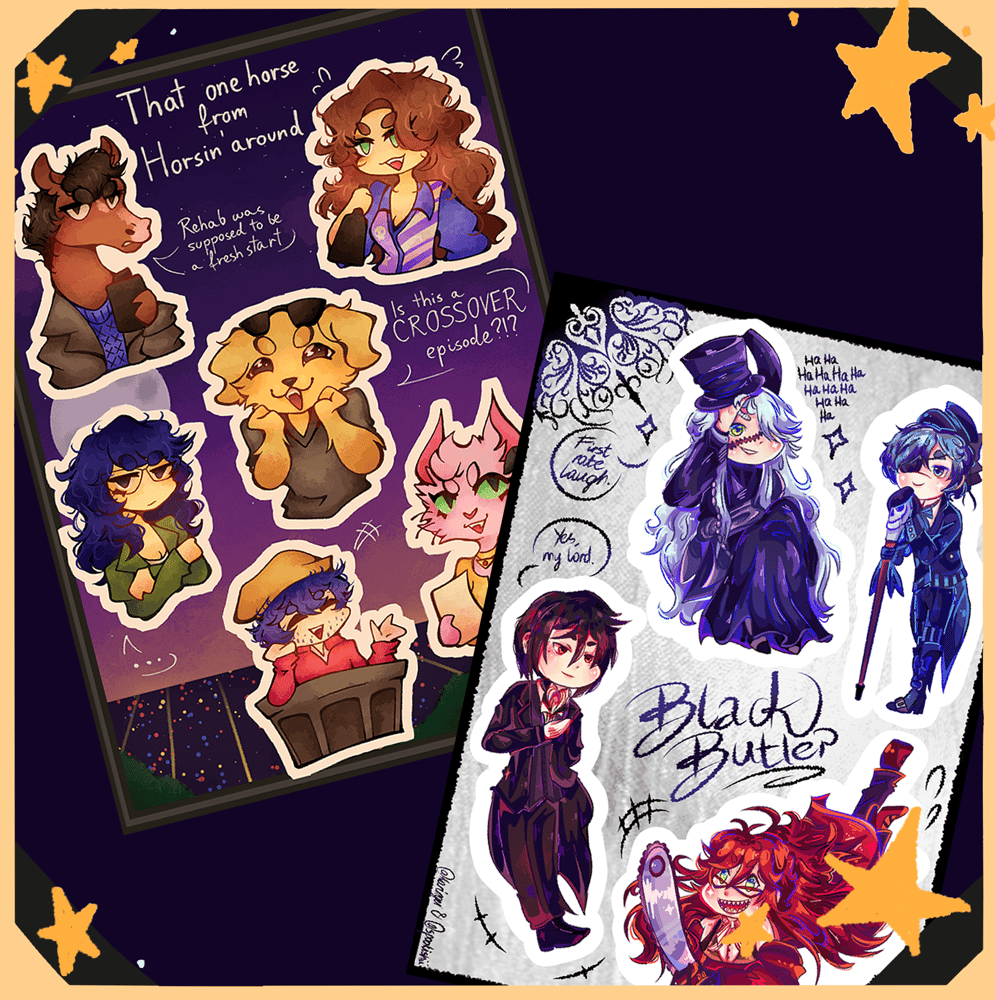 Image of BOJACK & BLACK BUTLER STICKERS
