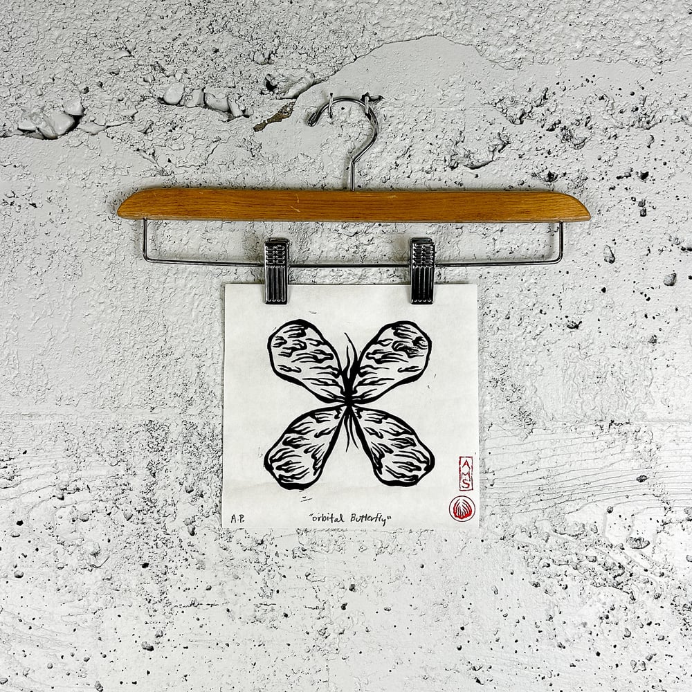 Orbital Butterfly Linocut Print