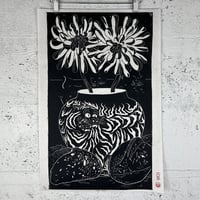 Image 1 of Tiger Vase Linocut Print