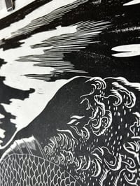 Image 2 of The Carp of My Dreams Lino Print