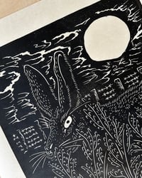 Image 1 of Otsukimi Rabbit Linocut Print