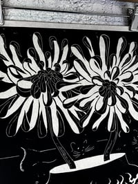 Image 2 of Tiger Vase Linocut Print