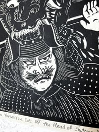 Image 2 of Minamoto no Yorimitsu Cuts off the Head of Shuten-Dōji Lino Print