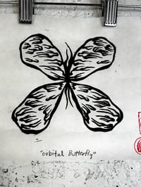 Image 3 of Orbital Butterfly Linocut Print
