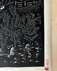 Image 3 of Otsukimi Rabbit Linocut Print