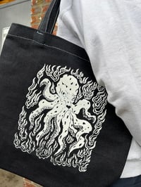 Image 3 of 16 oz Selvedge Denim Screen Printed Tote Bag