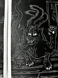 Image 3 of The Faithful Cat Linocut Triptych Print set