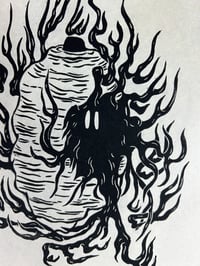 Image 3 of Fireball Linocut Print
