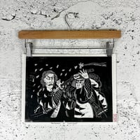 Image 1 of Sanzaburō vs. Banzaemon Lino Print
