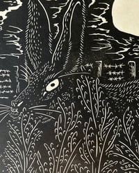 Image 5 of Otsukimi Rabbit Linocut Print