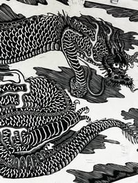 Image 2 of Large Dragon Lino Print
