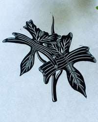 Image 2 of Philodendron Florida Linocut Print