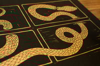 Image 4 of Snake Linocut Print (Gold)