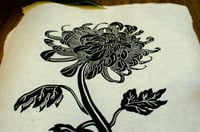 Image 2 of Chrysanthemum Blockprint (black)
