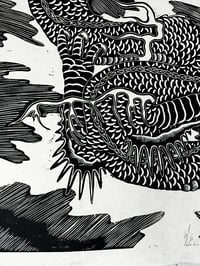 Image 4 of Large Dragon Lino Print