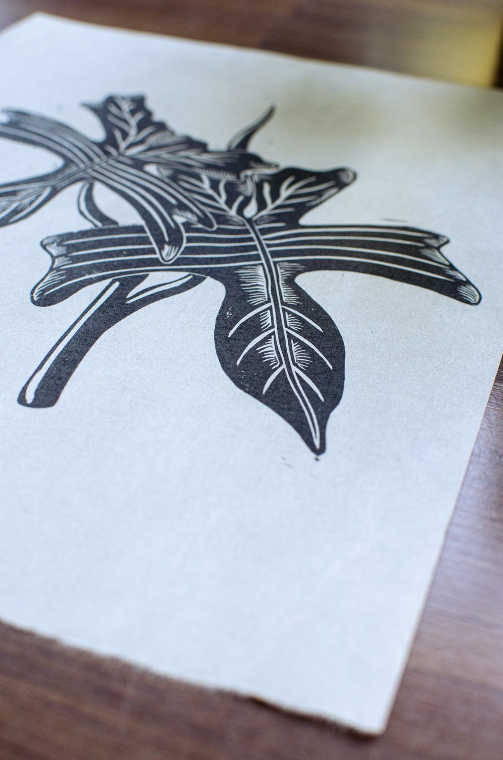 Philodendron Florida Linocut Print