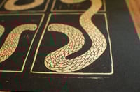 Image 5 of Snake Linocut Print (Gold)