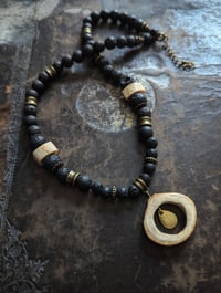 Image 1 of Bone slices necklace : real bone, taxidermy.