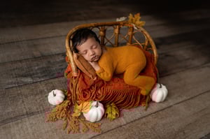 Image of Footed Romper and Bonnet Set - MUSTARD