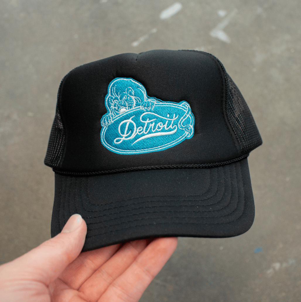 Image of DETROIT LION FORD BOOTLEG TRUCKER HAT