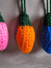 Image 2 of Knitted Christmas Light Ornaments (Set of 8)