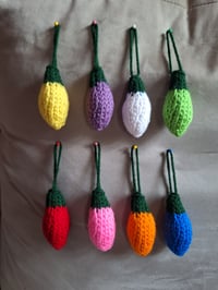 Image 1 of Knitted Christmas Light Ornaments (Set of 8)