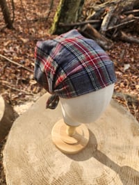 Image 1 of Grey Plaid Flannel Haircovering 