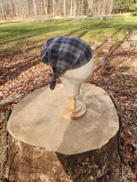 Image 2 of Navy & Grey Plaid Flannel Haircovering 