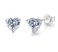 Image 1 of Classic Moissanite Heart Earrings