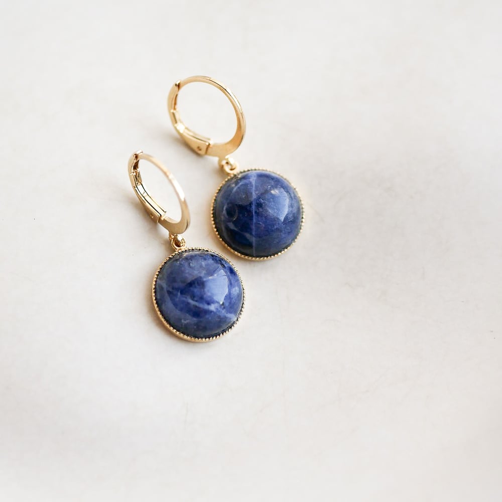 Image of Boucles d'Oreilles Pendantes ZASKIA - Sodalite