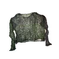 Image 1 of Green and grey mohair jumper