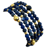 Lapis Lazuli Petite Gold Bead Bracelet.