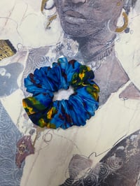 Image 3 of Blue Tie Dye Hair Scrunchie Set