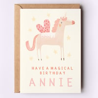 Image of Personalised Unicorn Birthday Card 