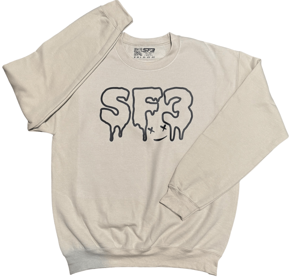 Sand Drippy Smile SF3 Hoodie/Crewneck