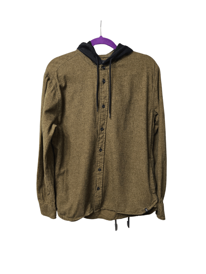 Image of Men's Brown Button-Up Hoodie