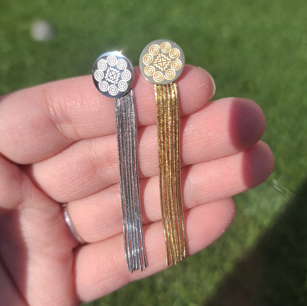 Image of Hli Tassle Earrings - 18K Gold Plated, Hypoallergenic