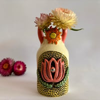 Image 2 of Pink Lotus Opening - Ceramic Bud Vase