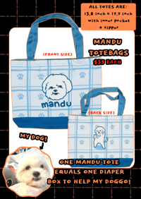 Image of Mandu/Crusty White Dog Totebag